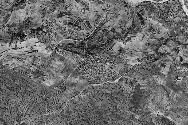 Ortofoto de 1956-1957 del núcleo de Parcent