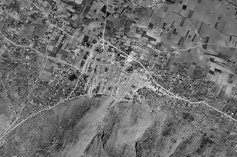 Ortofoto de 1956-1957 del núcleo de Pedreguer