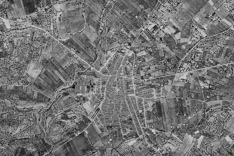 Ortofoto de 1956-1957 del núcleo de Pego
