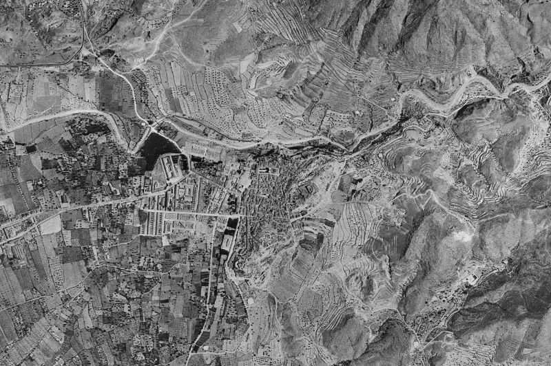 Ortofoto de 1956-1957 del núcleo de Petrer