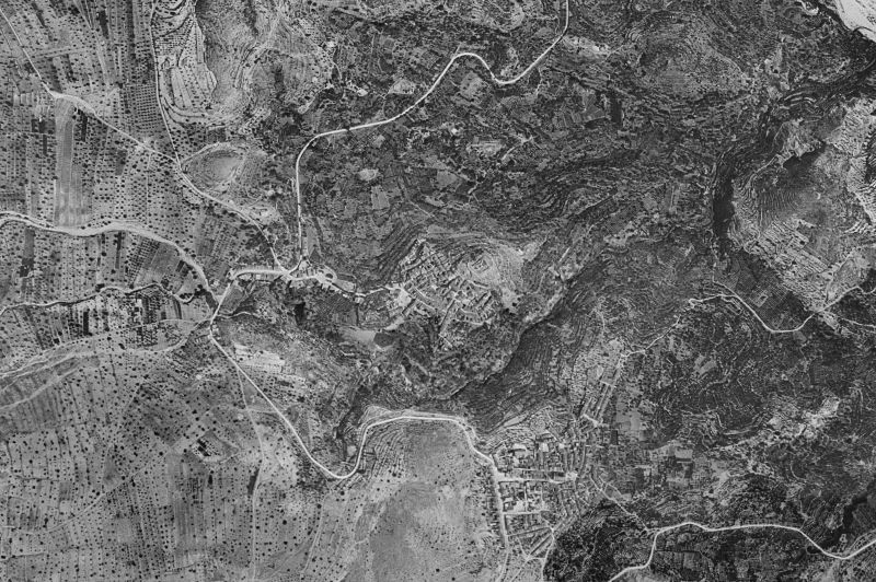 Ortofoto de 1956-1957 del núcleo de Polop