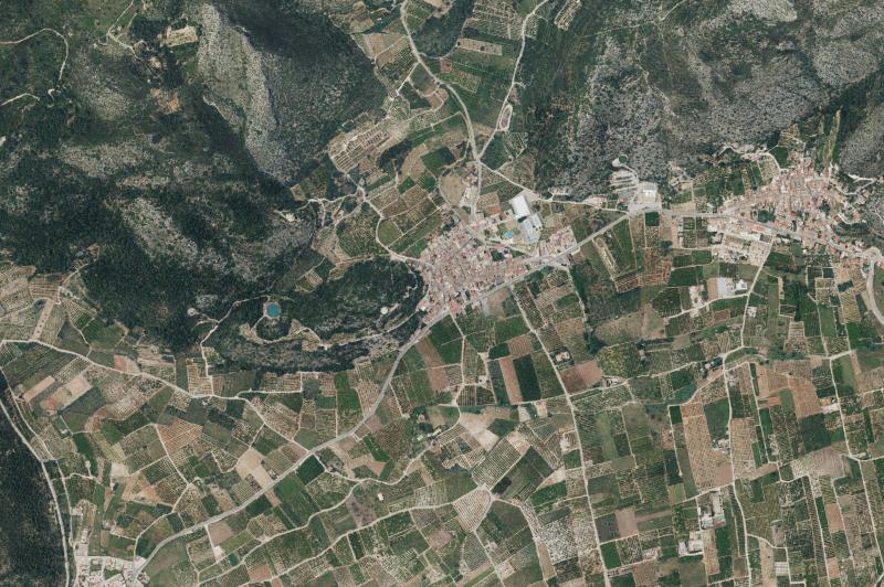 Ortofoto actual del núcleo de El Ràfol d'Almúnia