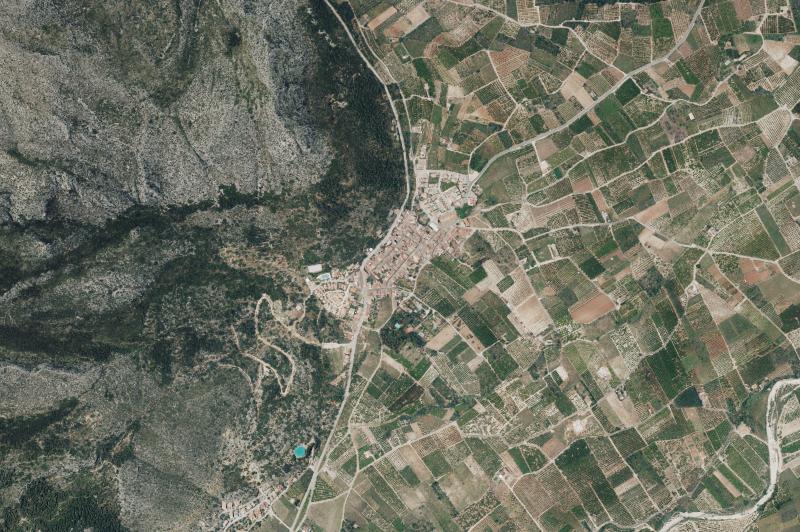 Ortofoto actual del núcleo de Sagra