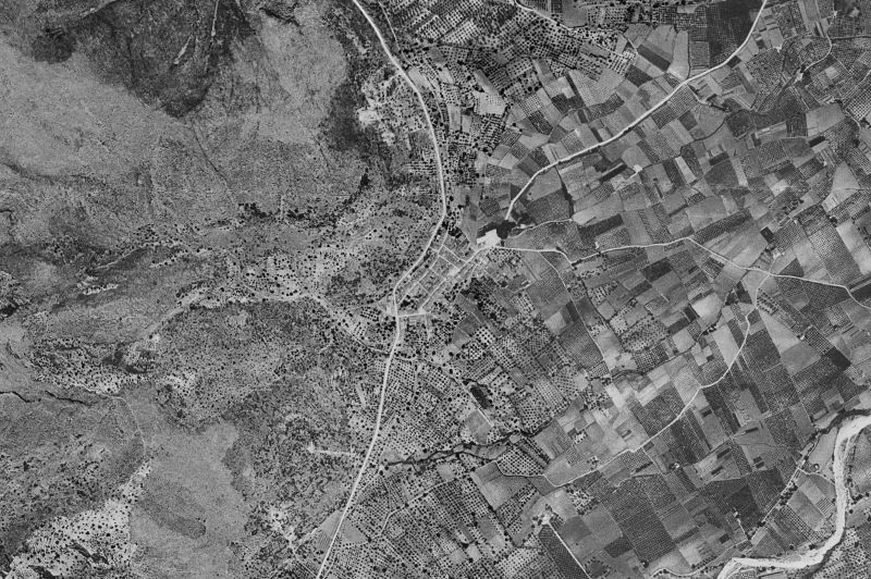 Ortofoto de 1956-1957 del núcleo de Sagra