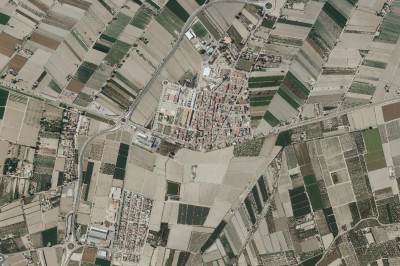 Ortofoto actual del núcleo de San Fulgencio