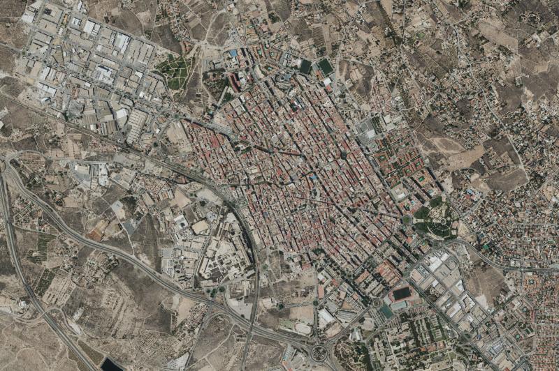 Ortofoto actual del núcleo de Sant Vicent del Raspeig/San Vicente del Raspeig