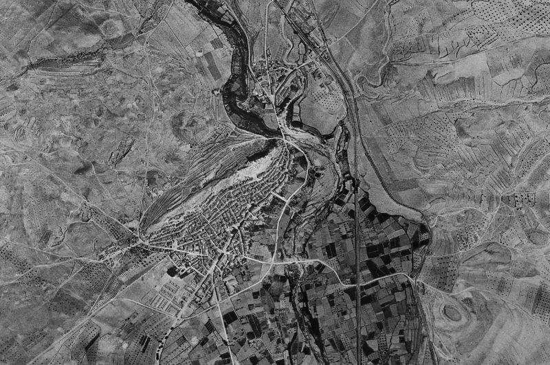 Ortofoto de 1956-1957 del núcleo de Sax