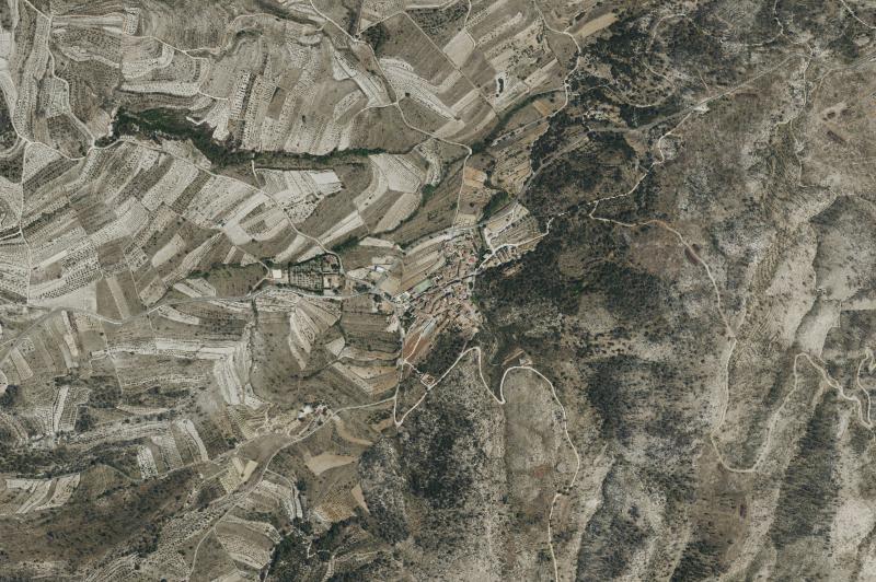 Ortofoto actual del núcleo de La Vall d'Alcalà