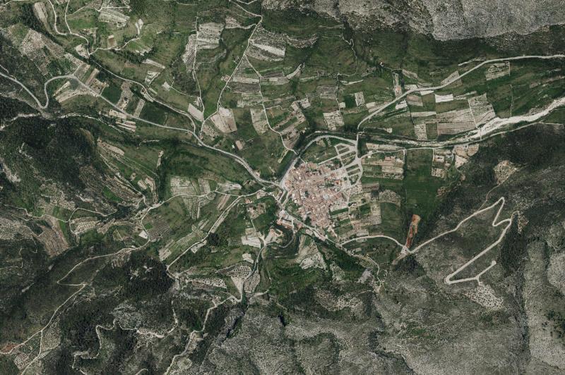 Ortofoto actual del núcleo de La Vall d'Ebo