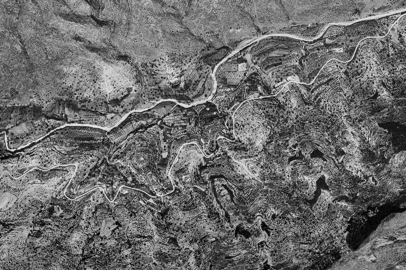 Ortofoto de 1956-1957 del núcleo de La Vall de Gallinera
