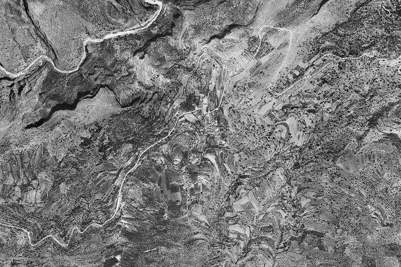 Ortofoto de 1956-1957 del núcleo de La Vall de Laguar