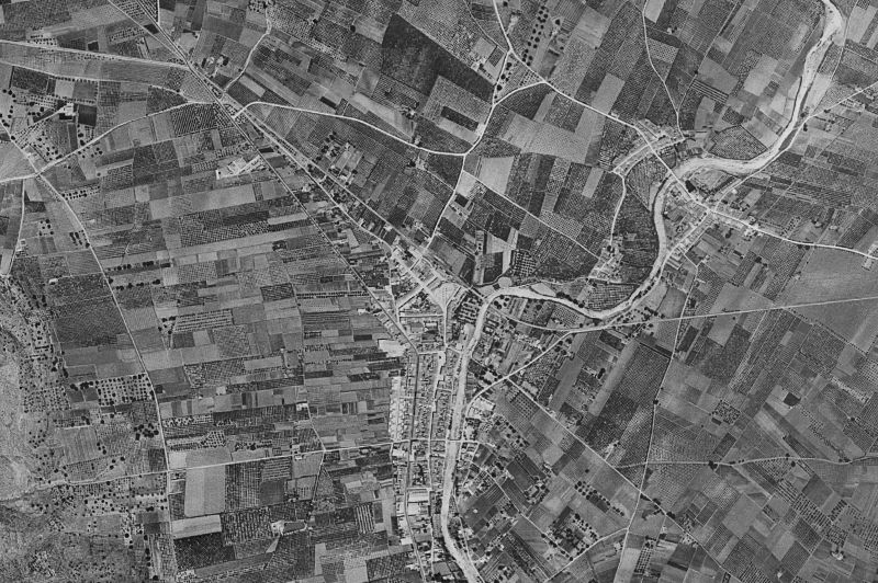 Ortofoto de 1956-1957 del núcleo de El Verger