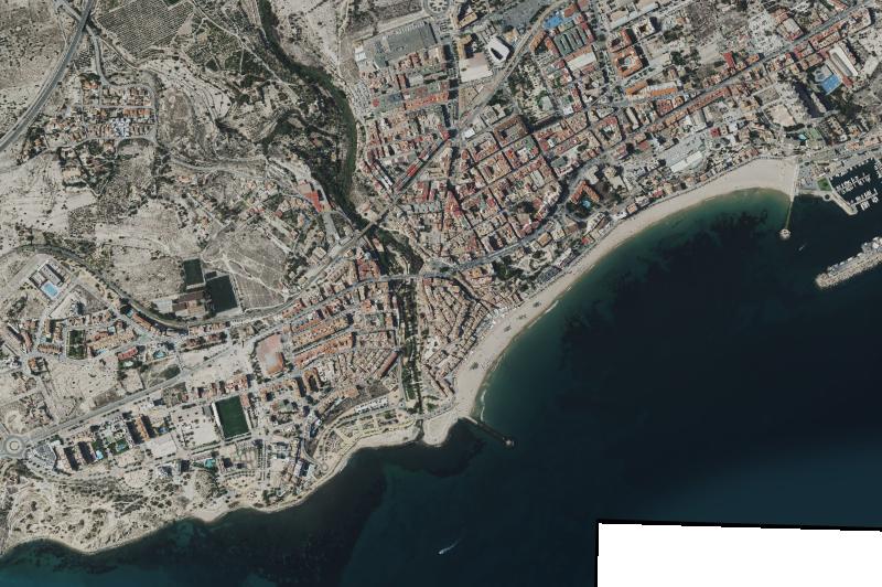Ortofoto actual del núcleo de La Vila Joiosa/Villajoyosa