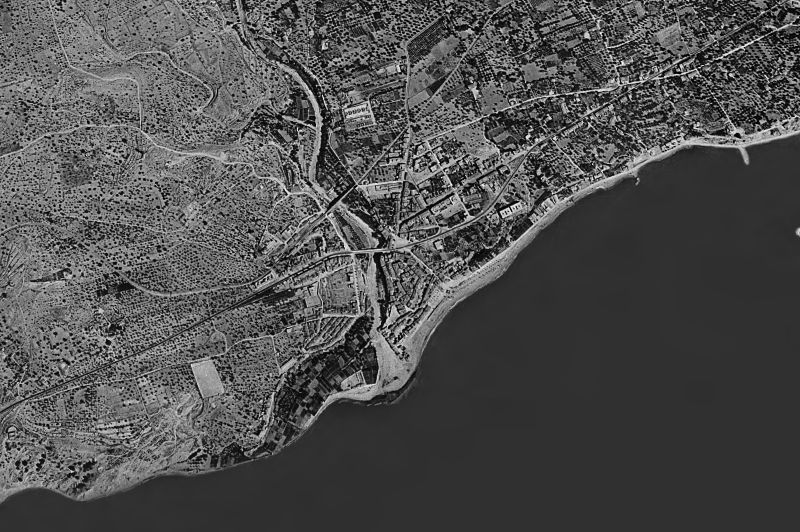 Ortofoto de 1956-1957 del núcleo de La Vila Joiosa/Villajoyosa