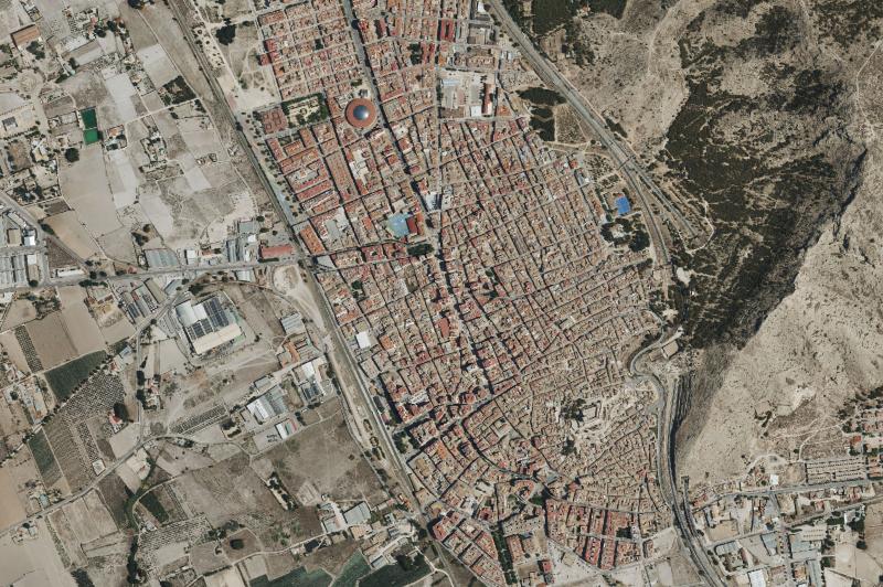 Ortofoto actual del núcleo de Villena