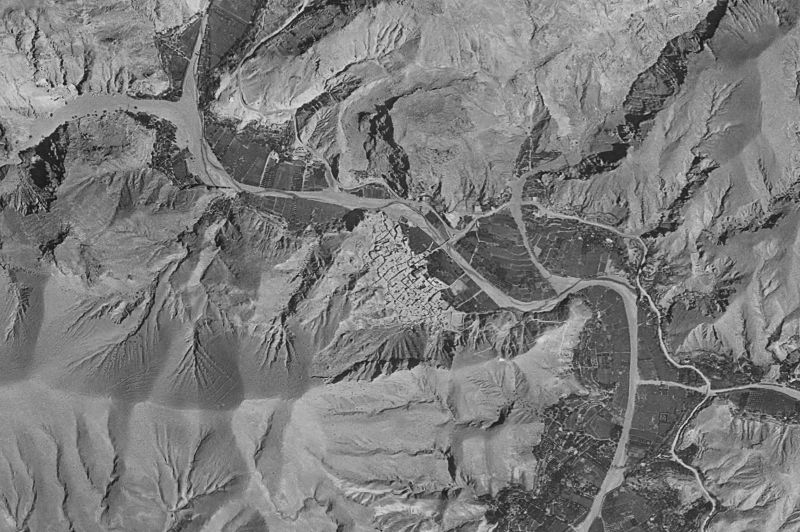 Ortofoto de 1956-1957 del núcleo de Alboloduy