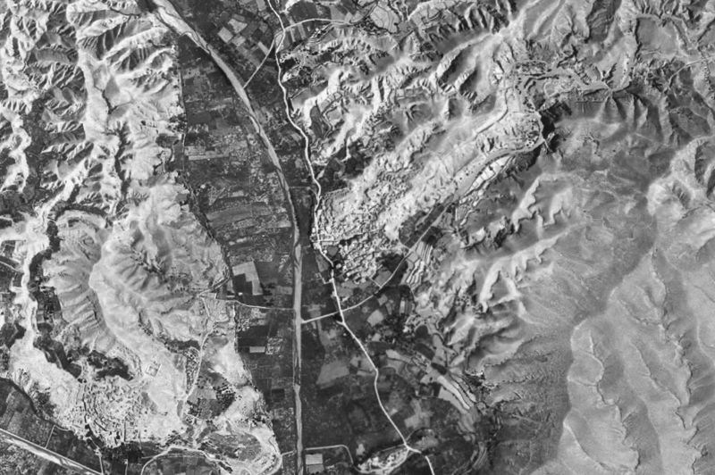 Ortofoto de 1956-1957 del núcleo de Alhabia