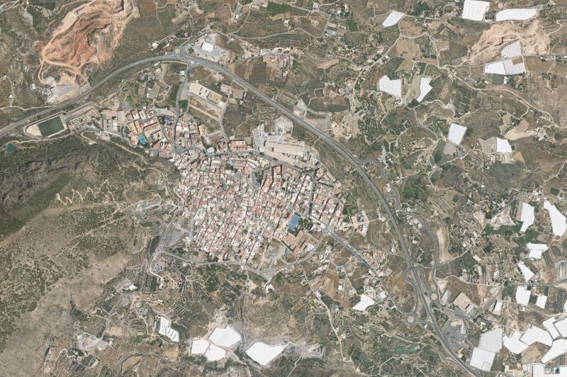 Ortofoto actual del núcleo de Alhama de Almería
