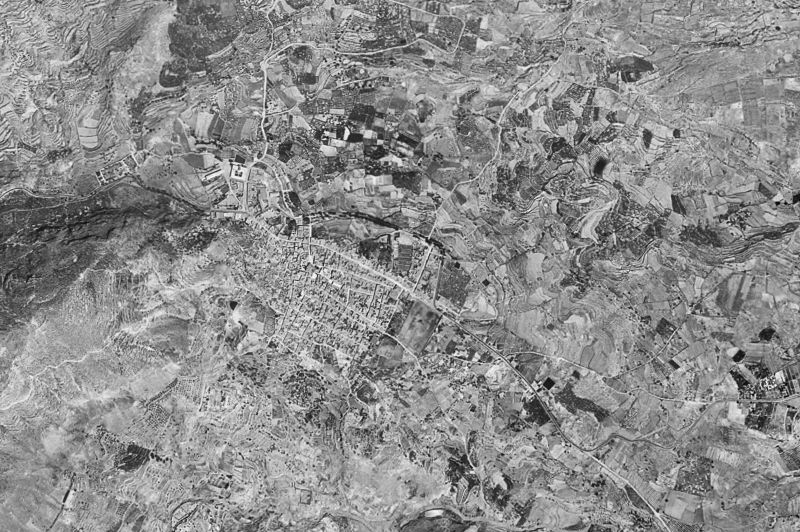 Ortofoto de 1956-1957 del núcleo de Alhama de Almería