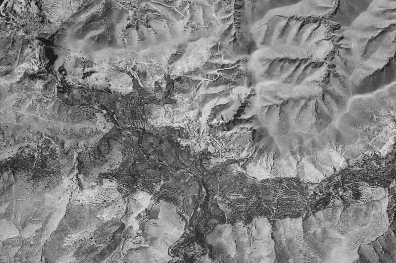 Ortofoto de 1956-1957 del núcleo de Bayarque