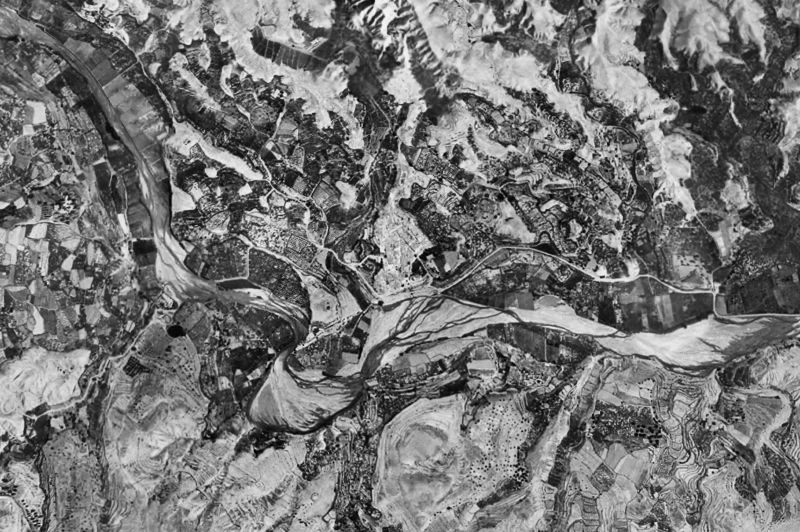 Ortofoto de 1956-1957 del núcleo de Bentarique