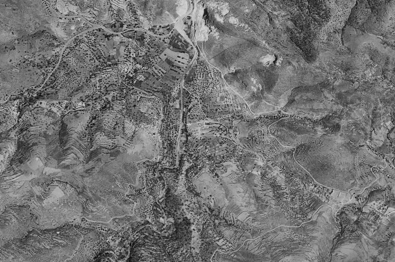 Ortofoto de 1956-1957 del núcleo de Chercos