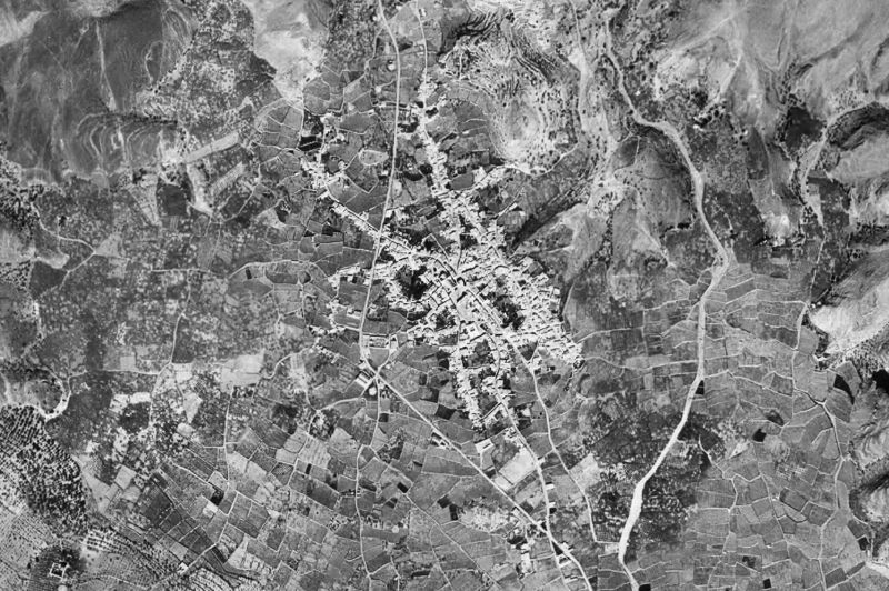 Ortofoto de 1956-1957 del núcleo de Dalías