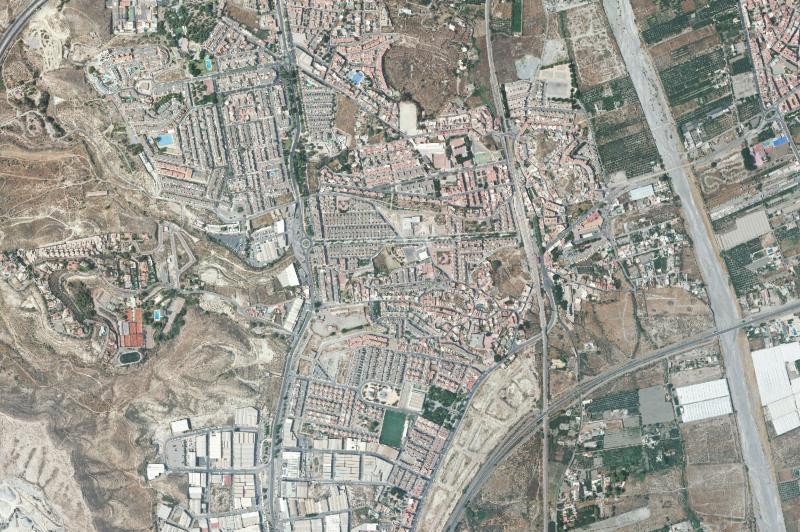 Ortofoto actual del núcleo de Huércal de Almería