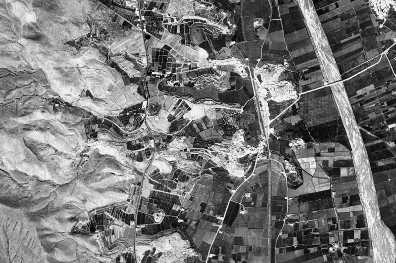 Ortofoto de 1956-1957 del núcleo de Huércal de Almería