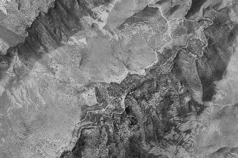 Ortofoto de 1956-1957 del núcleo de Laroya