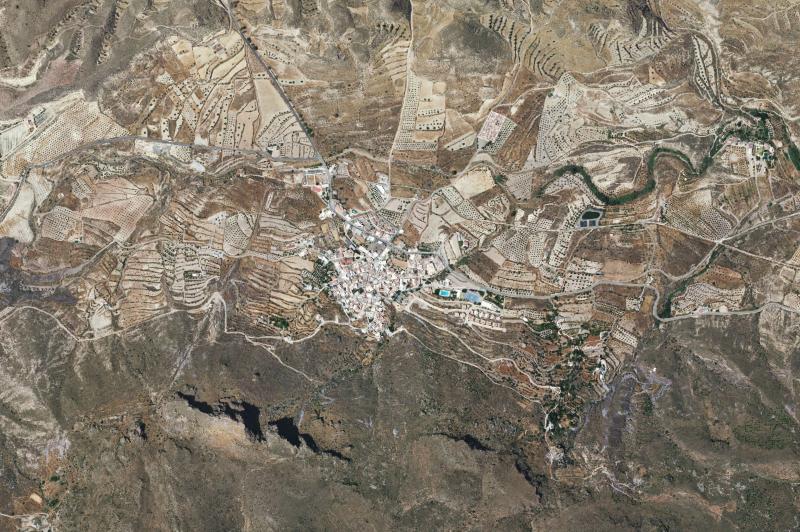 Ortofoto actual del núcleo de Lucainena de las Torres