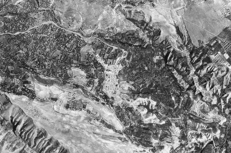 Ortofoto de 1956-1957 del núcleo de Padules