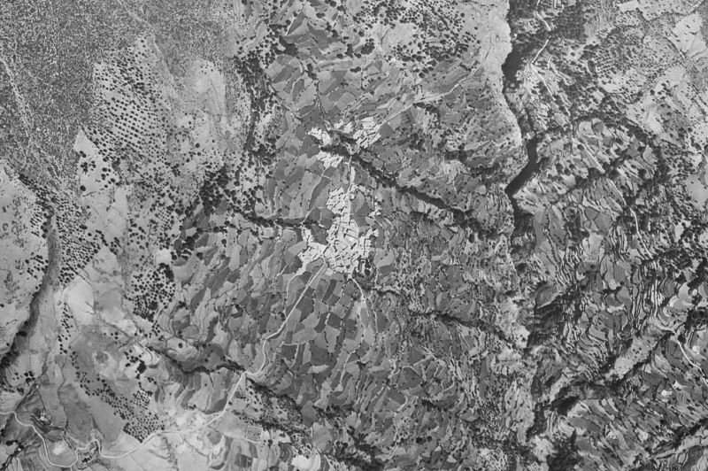 Ortofoto de 1956-1957 del núcleo de Paterna del Río