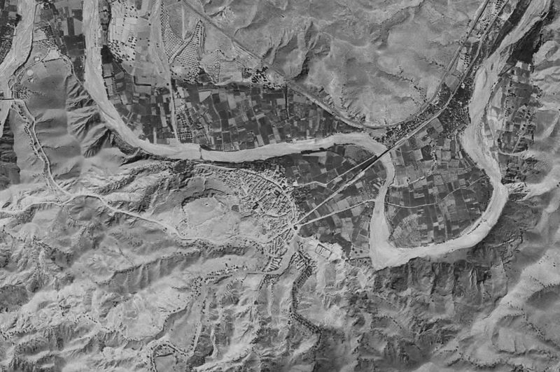 Ortofoto de 1956-1957 del núcleo de Purchena