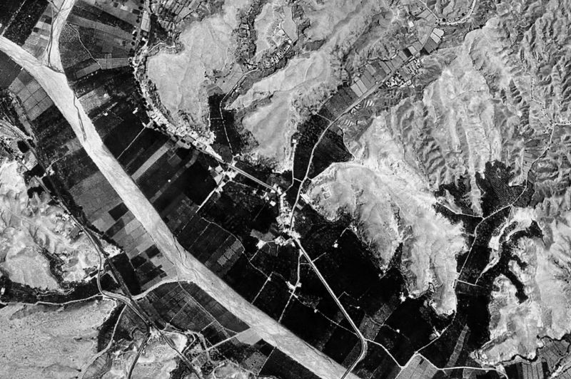 Ortofoto de 1956-1957 del núcleo de Rioja