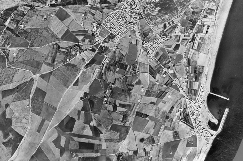 Ortofoto de 1956-1957 del núcleo de Roquetas de Mar