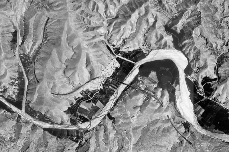 Ortofoto de 1956-1957 del núcleo de Santa Fe de Mondújar