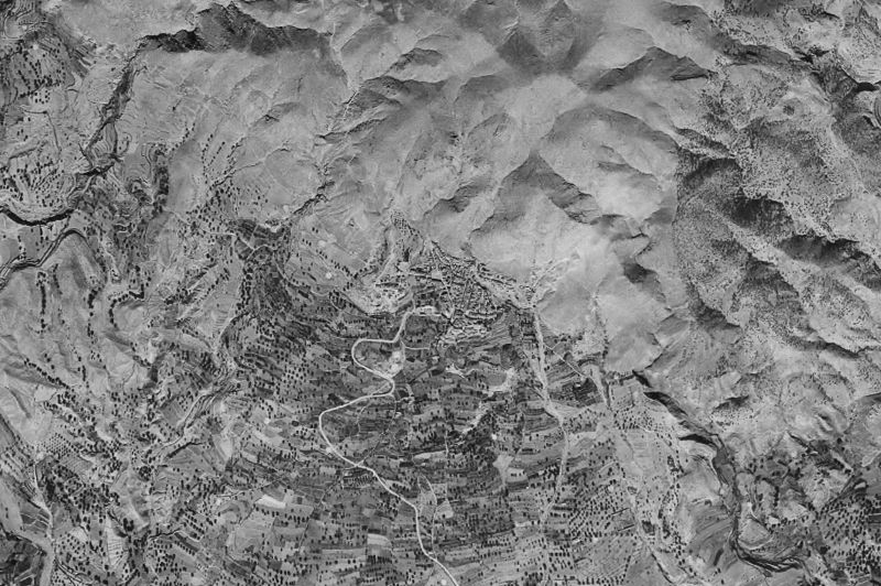 Ortofoto de 1956-1957 del núcleo de Somontín