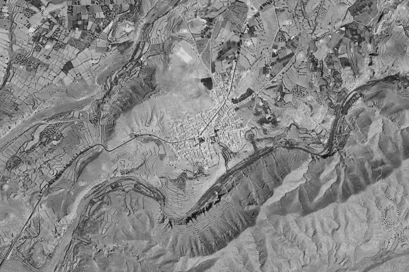 Ortofoto de 1956-1957 del núcleo de Tabernas