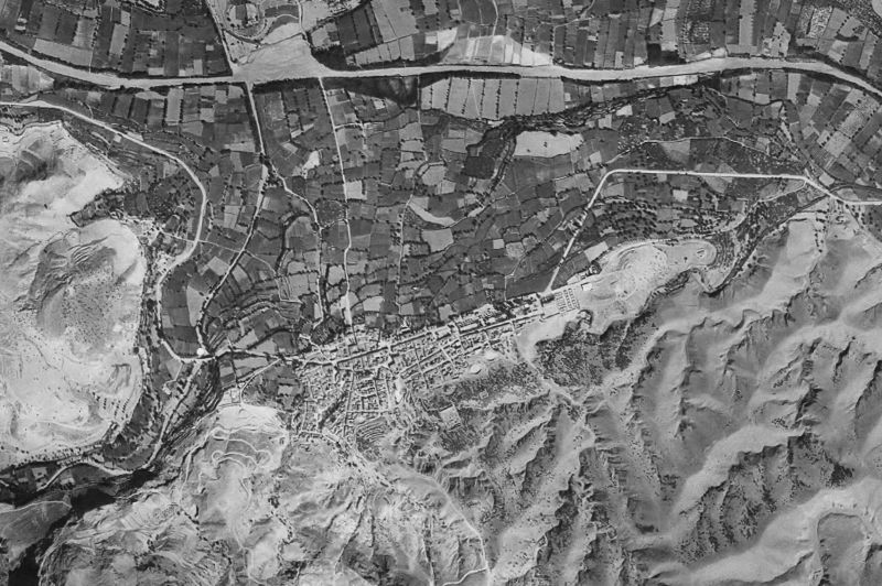 Ortofoto de 1956-1957 del núcleo de Tíjola