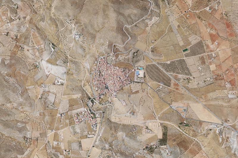 Ortofoto actual del núcleo de Uleila del Campo