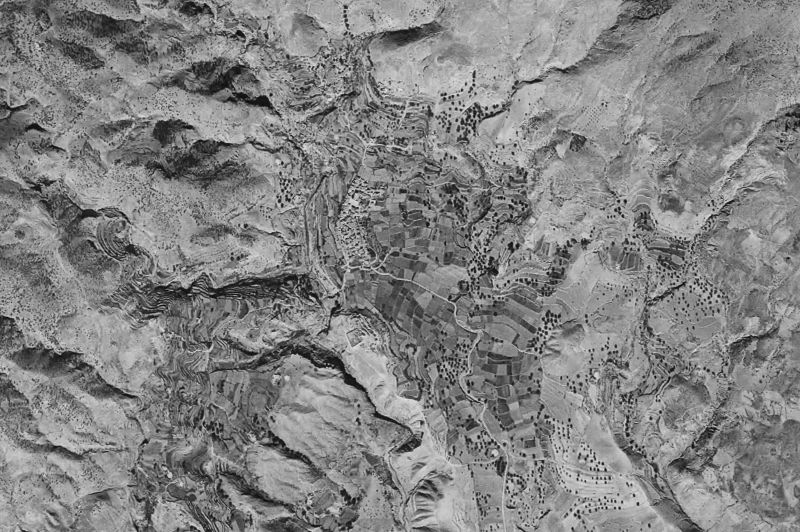 Ortofoto de 1956-1957 del núcleo de Urrácal
