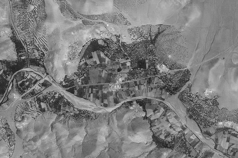 Ortofoto de 1956-1957 del núcleo de Las Tres Villas