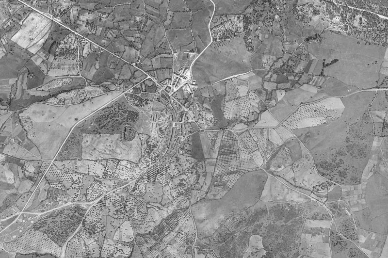 Ortofoto de 1956-1957 del núcleo de La Adrada