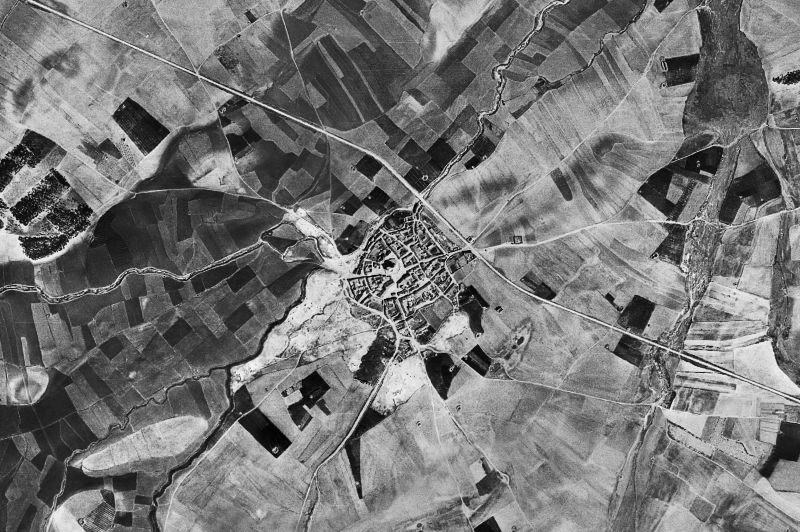 Ortofoto de 1956-1957 del núcleo de Barromán