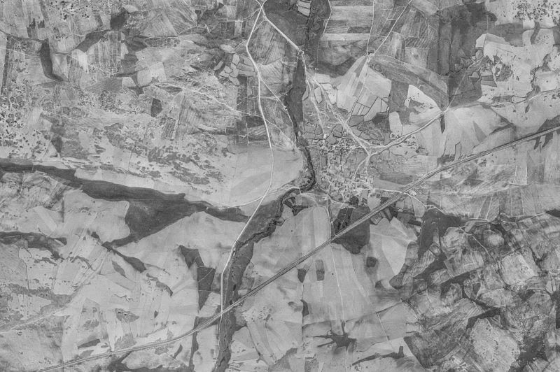 Ortofoto de 1956-1957 del núcleo de Berrocalejo de Aragona