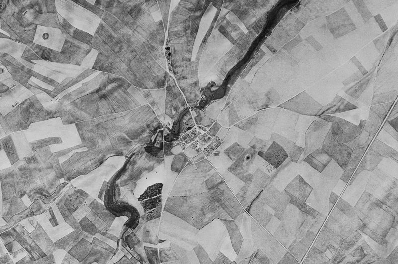 Ortofoto de 1956-1957 del núcleo de Blasconuño de Matacabras