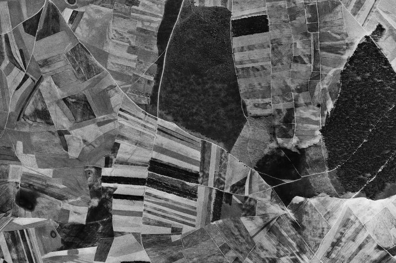 Ortofoto de 1956-1957 del núcleo de Cabezas de Alambre