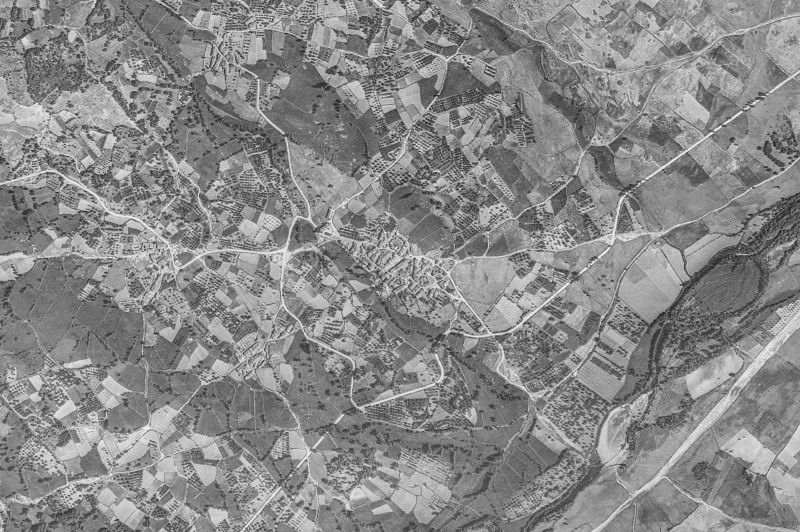 Ortofoto de 1956-1957 del núcleo de La Carrera