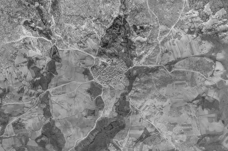 Ortofoto de 1956-1957 del núcleo de Cepeda la Mora